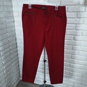 Lauren Ralph Lauren Ladies Size 12 Narrow Leg Zipper & Snap Closure Red Pants
